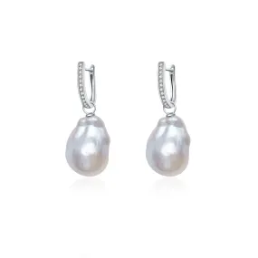 18K Gold Elegant Baroque Pearl Earrings KE00095