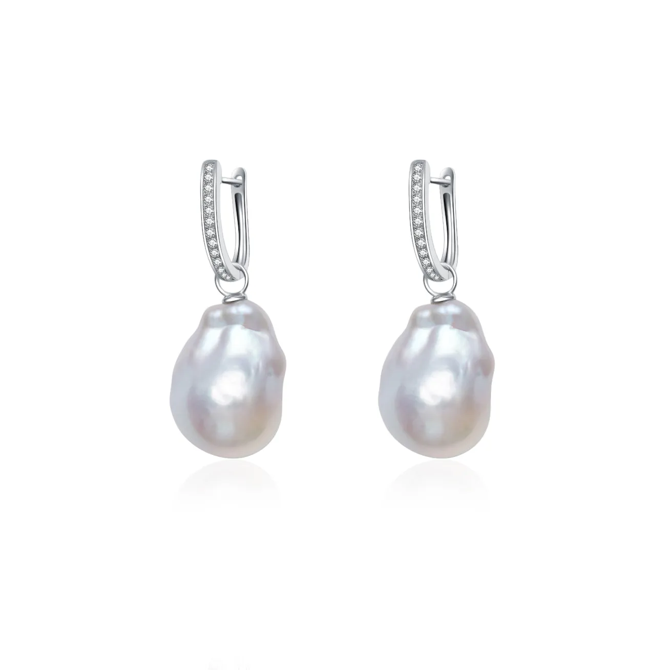 18K Gold Elegant Baroque Pearl Earrings KE00095