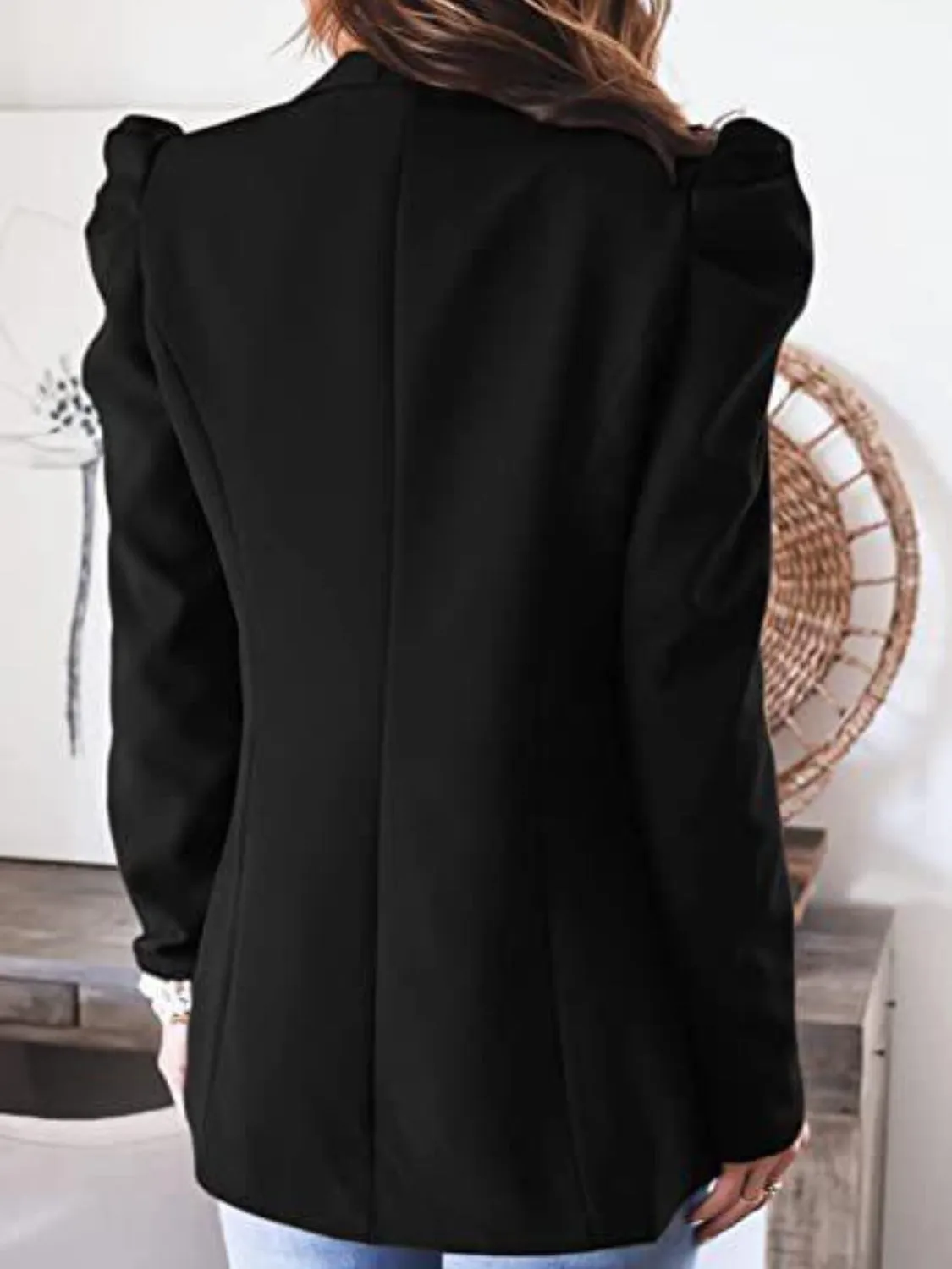 4 Elegant Collared Puff Sleeve Blazer