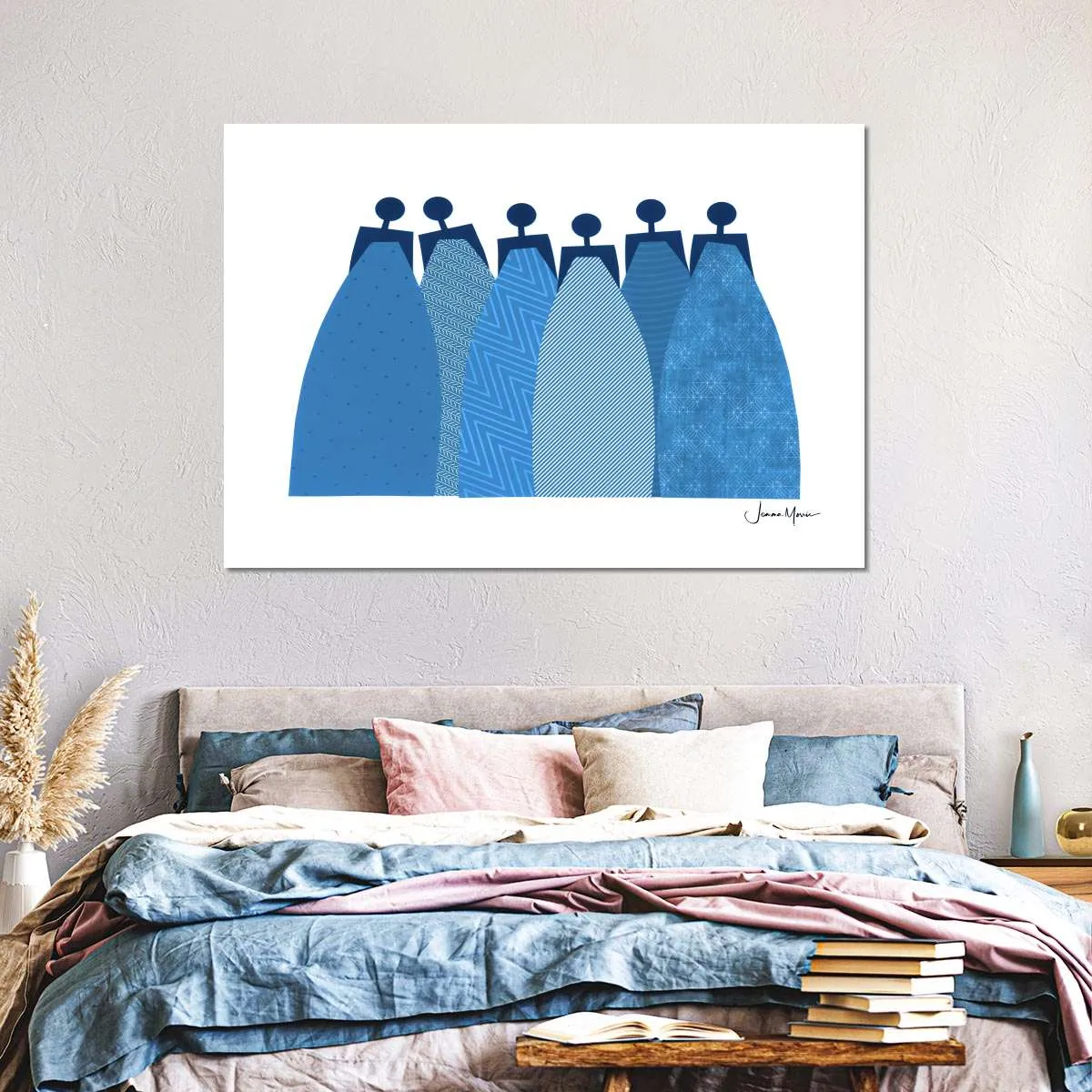 6 Blue Dresses Wall Art