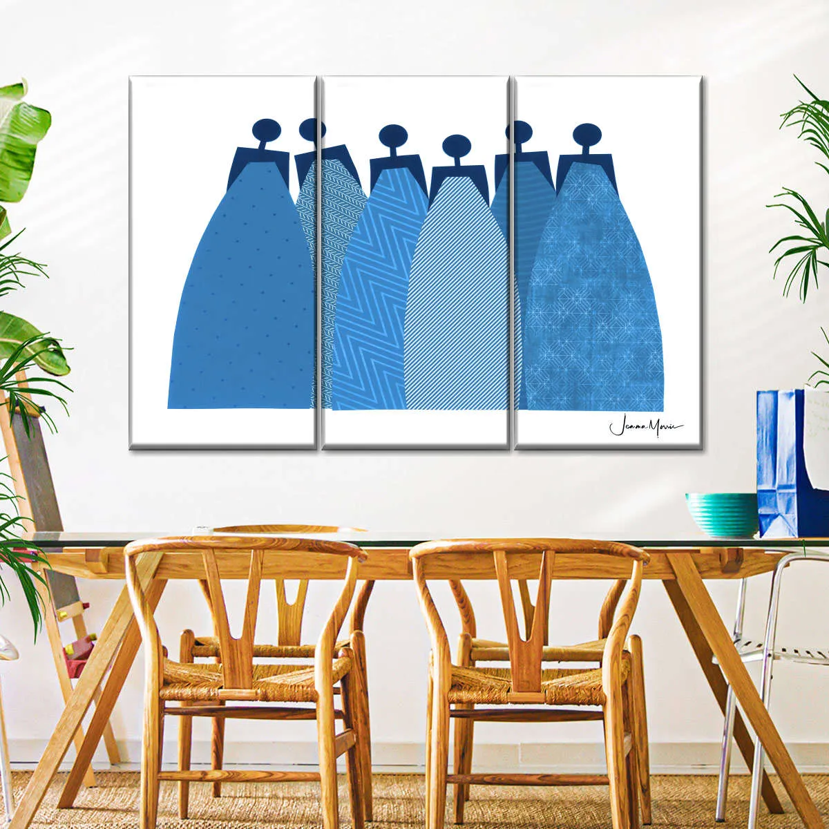 6 Blue Dresses Wall Art