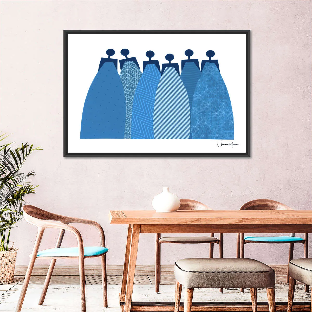 6 Blue Dresses Wall Art