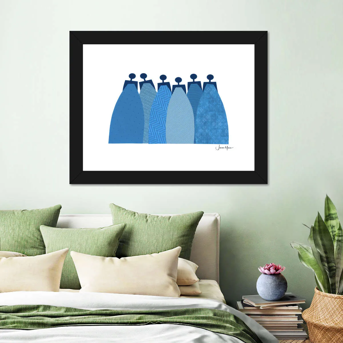 6 Blue Dresses Wall Art