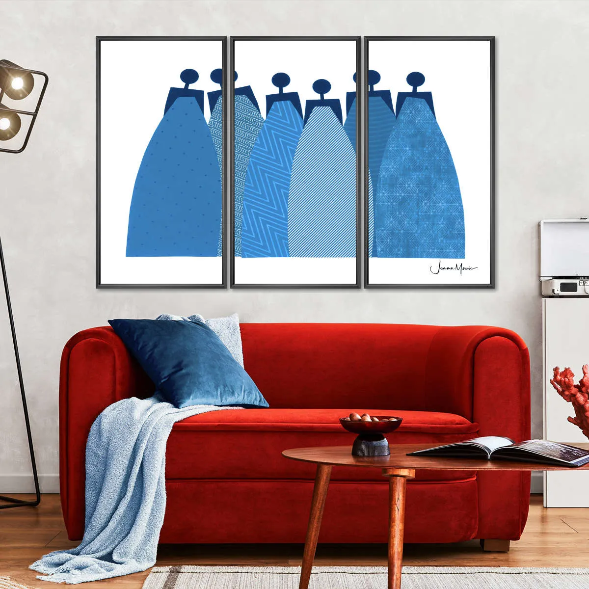 6 Blue Dresses Wall Art