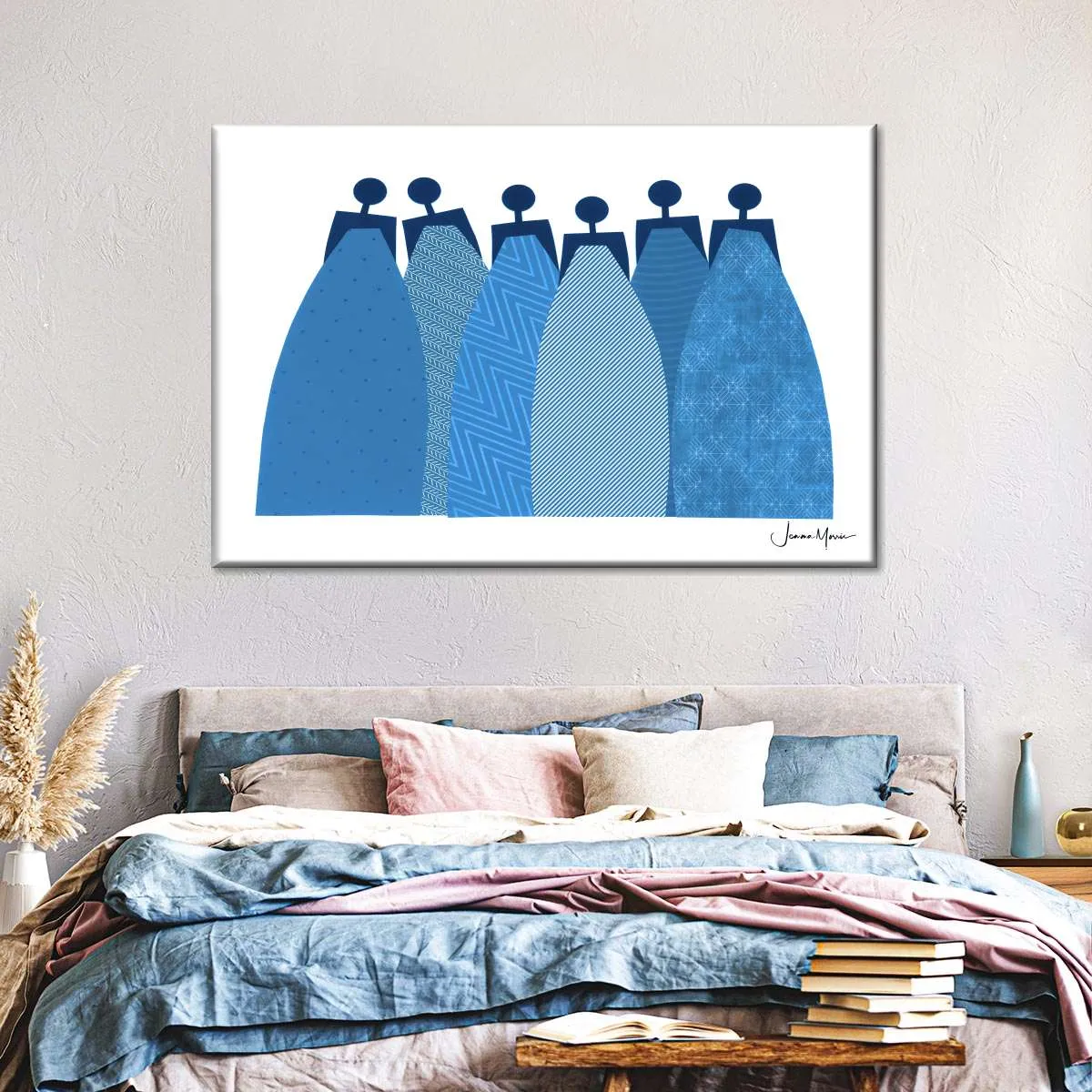 6 Blue Dresses Wall Art