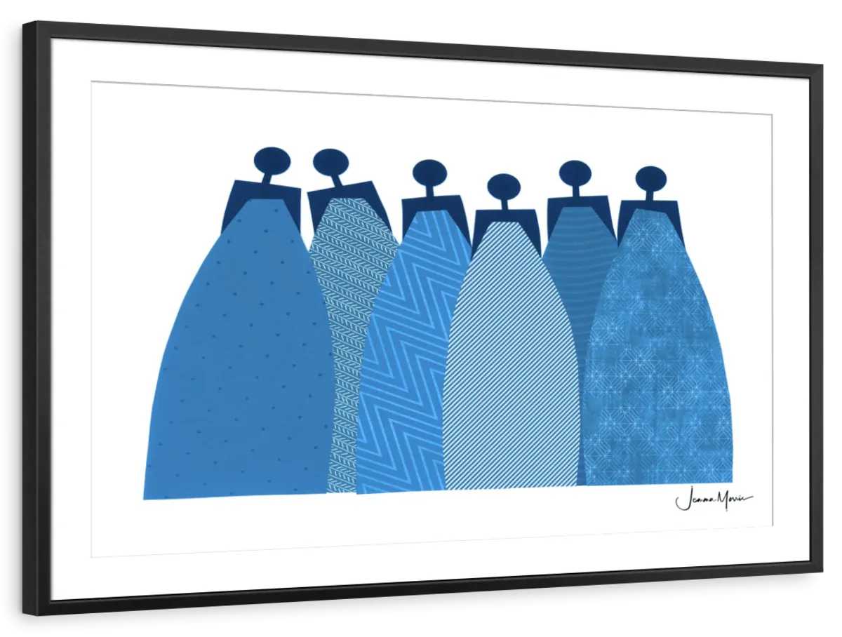 6 Blue Dresses Wall Art