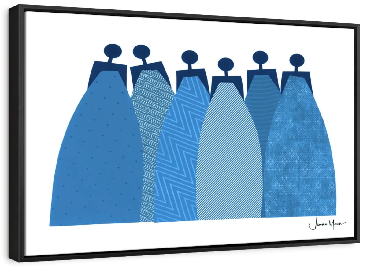 6 Blue Dresses Wall Art