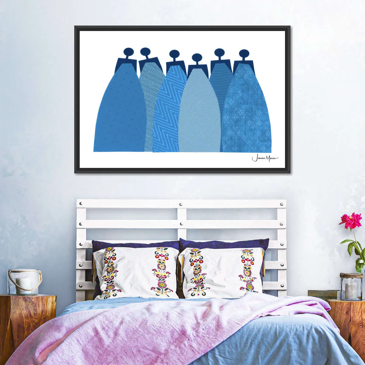 6 Blue Dresses Wall Art