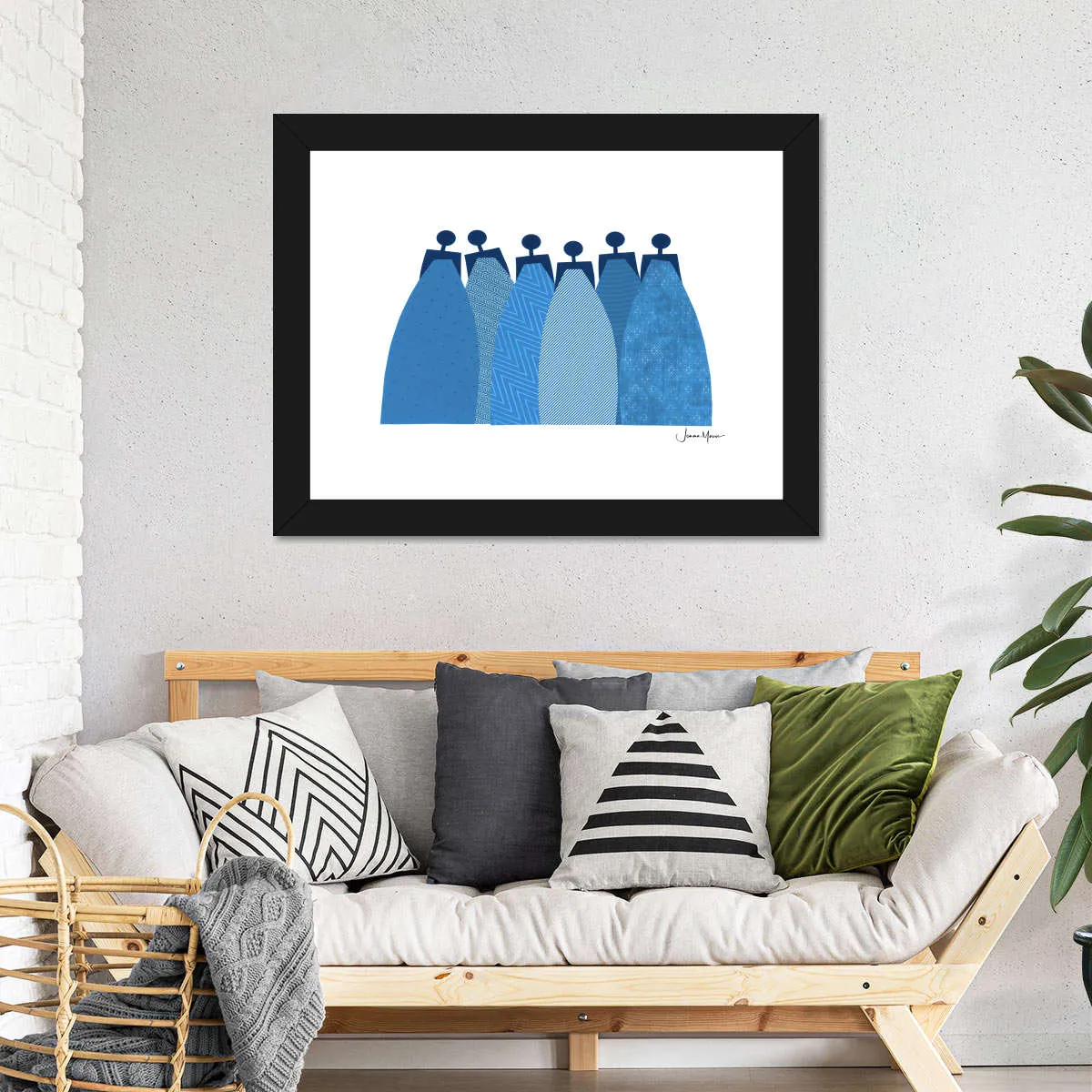 6 Blue Dresses Wall Art