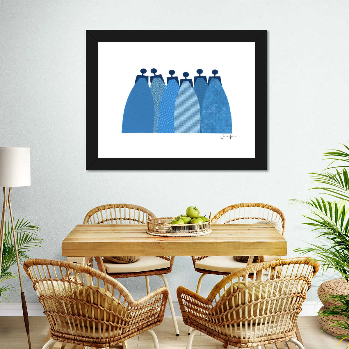 6 Blue Dresses Wall Art