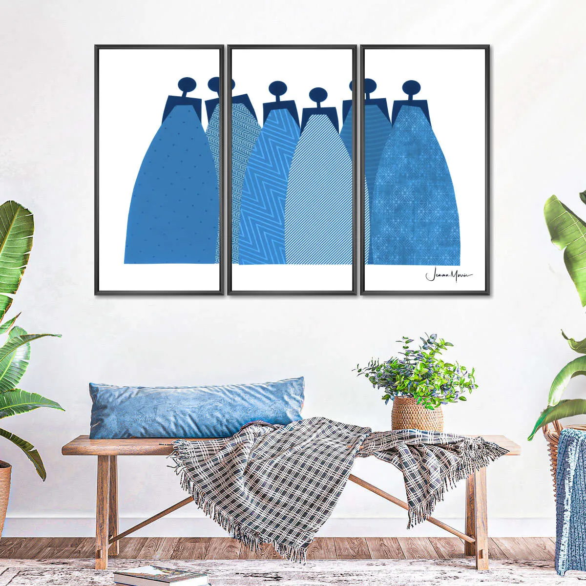 6 Blue Dresses Wall Art