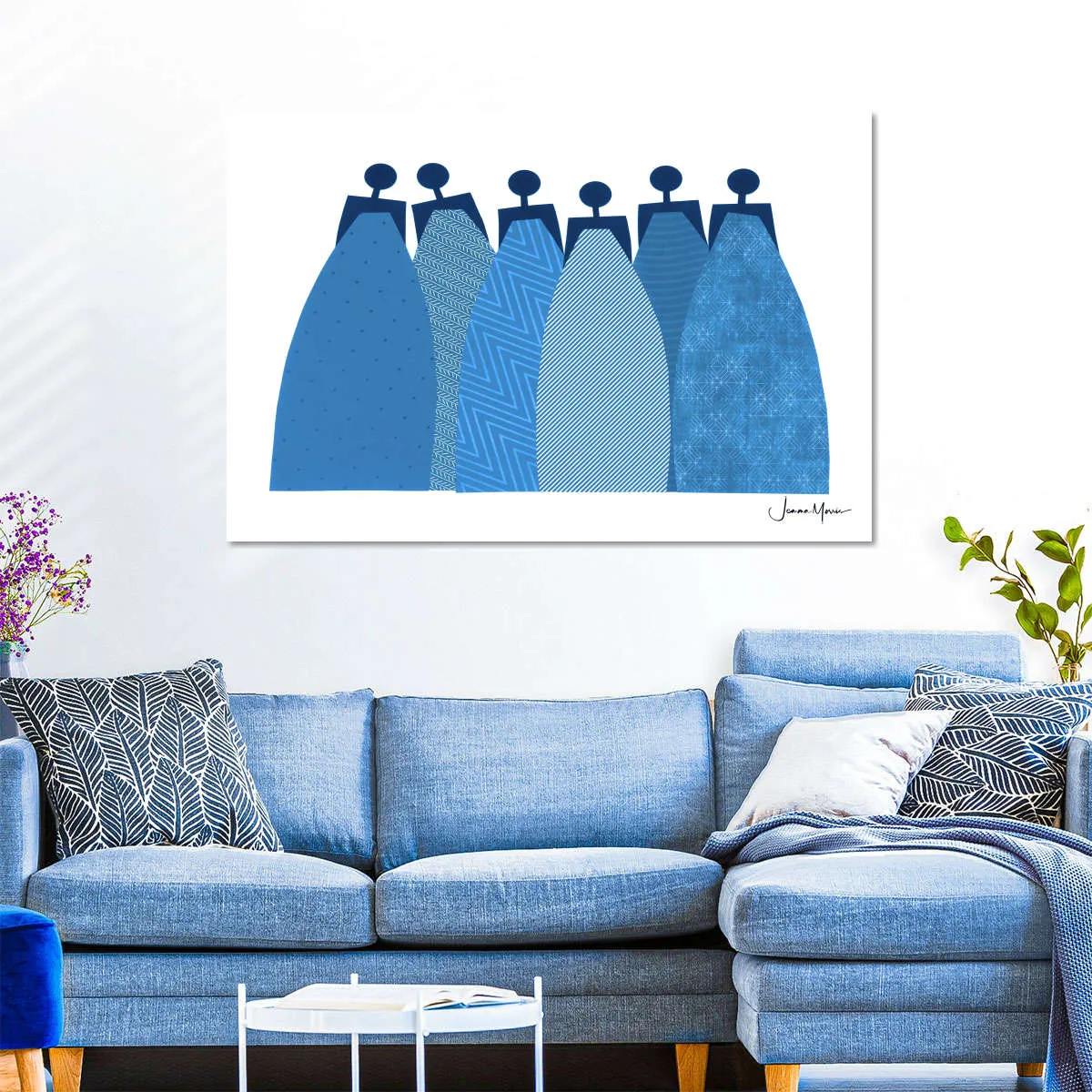 6 Blue Dresses Wall Art