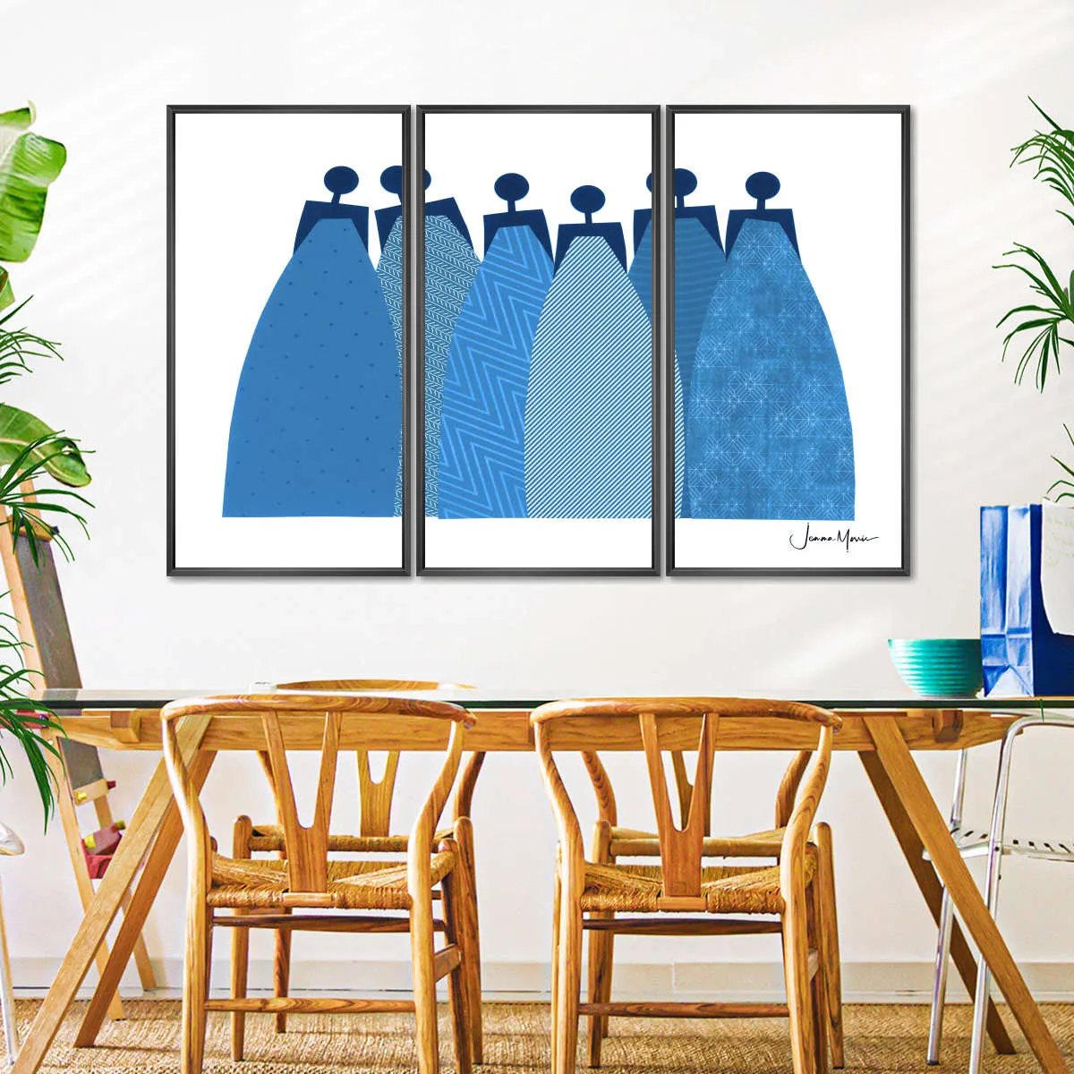 6 Blue Dresses Wall Art