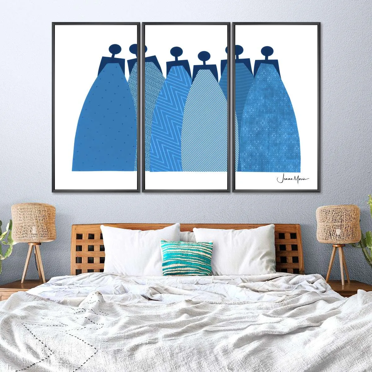 6 Blue Dresses Wall Art