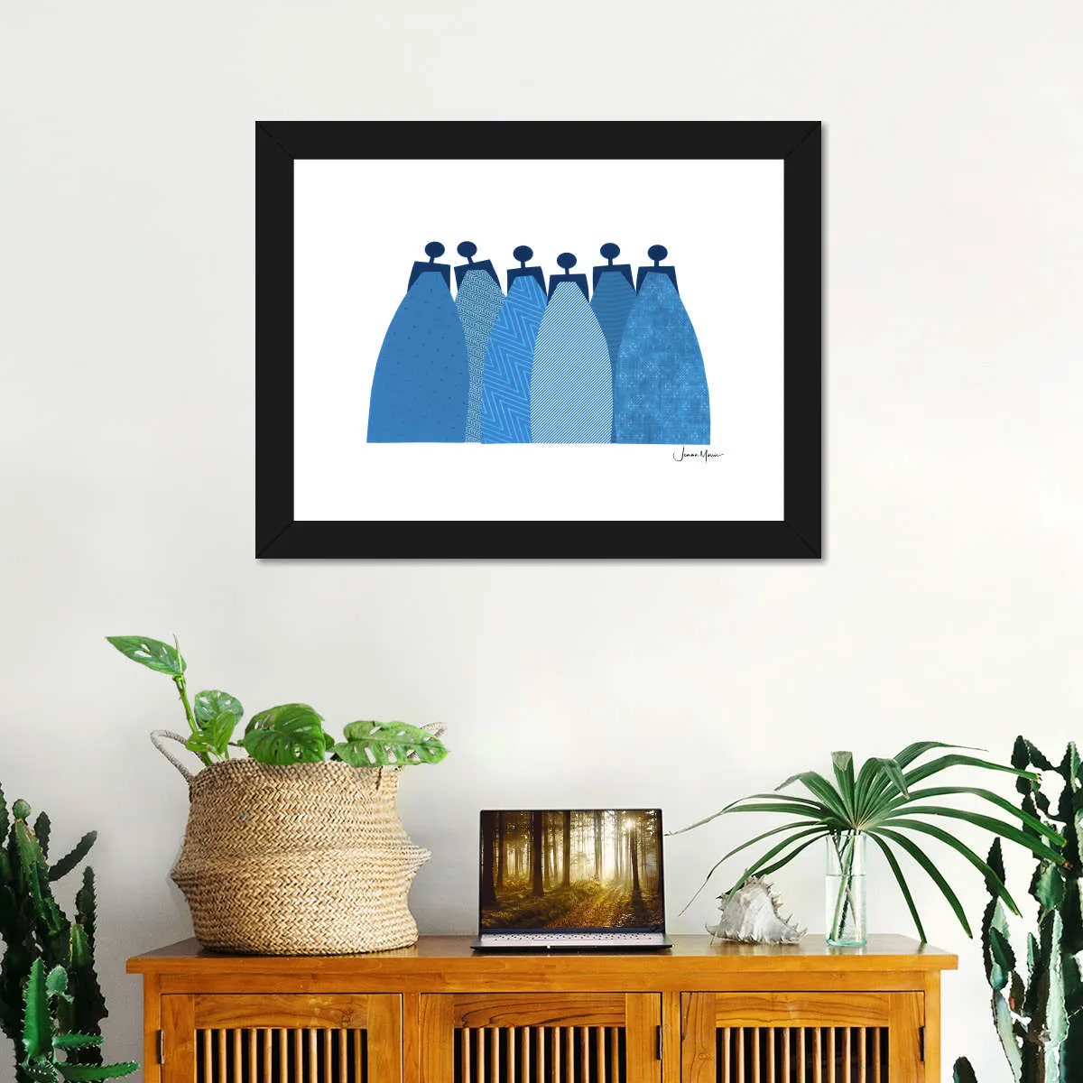 6 Blue Dresses Wall Art