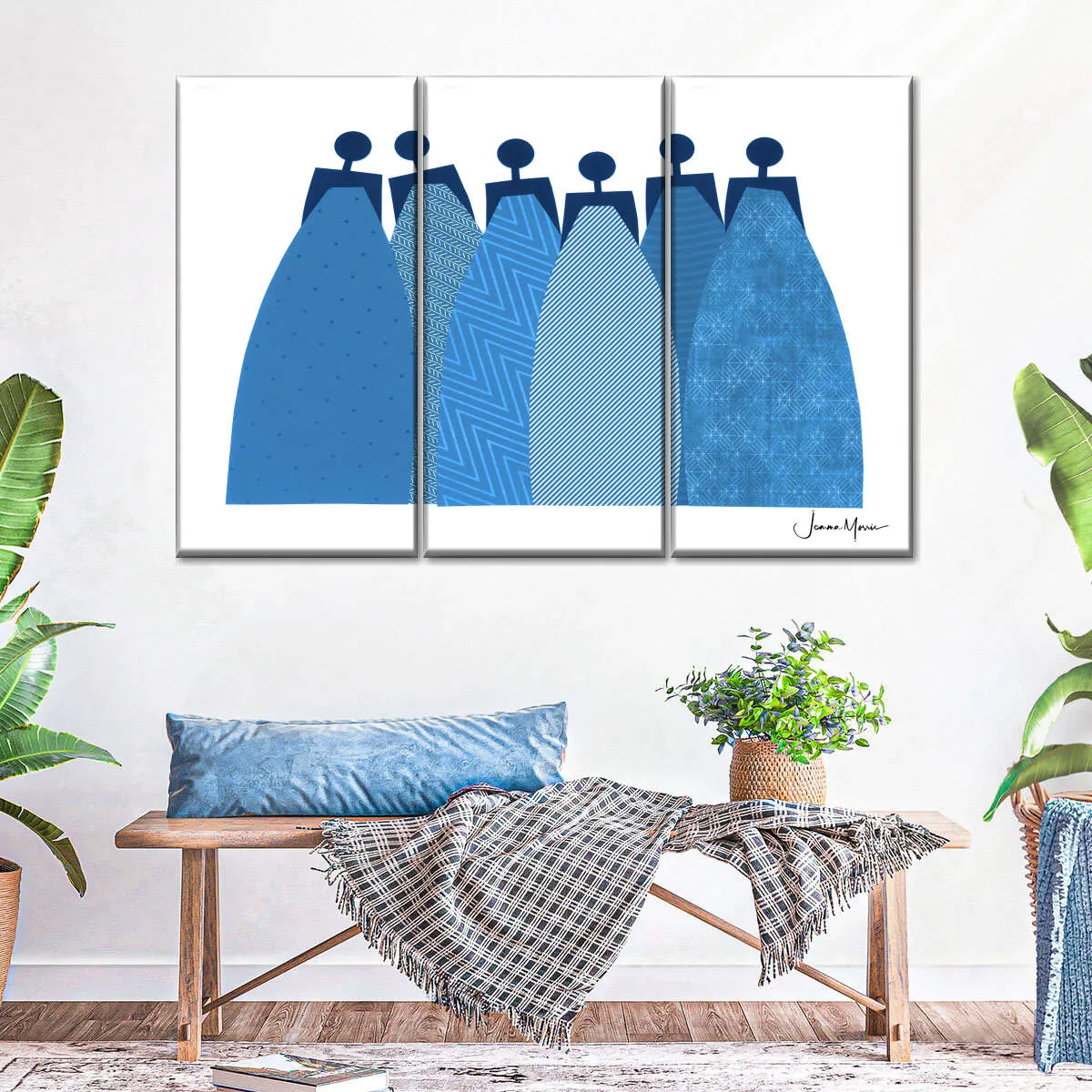 6 Blue Dresses Wall Art