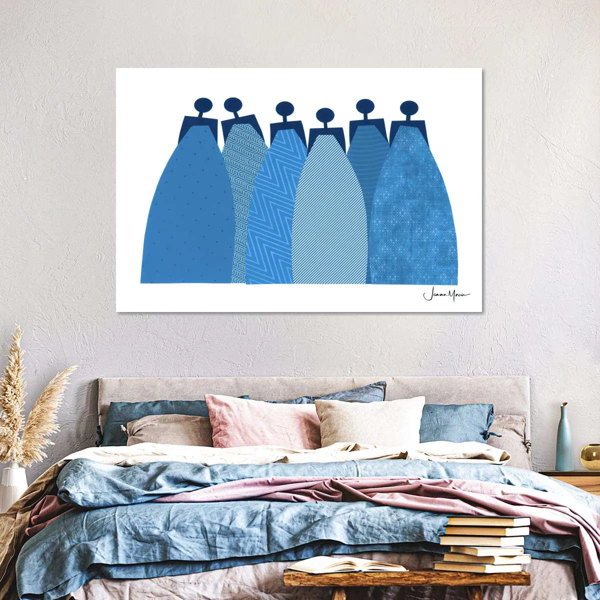 6 Blue Dresses Wall Art