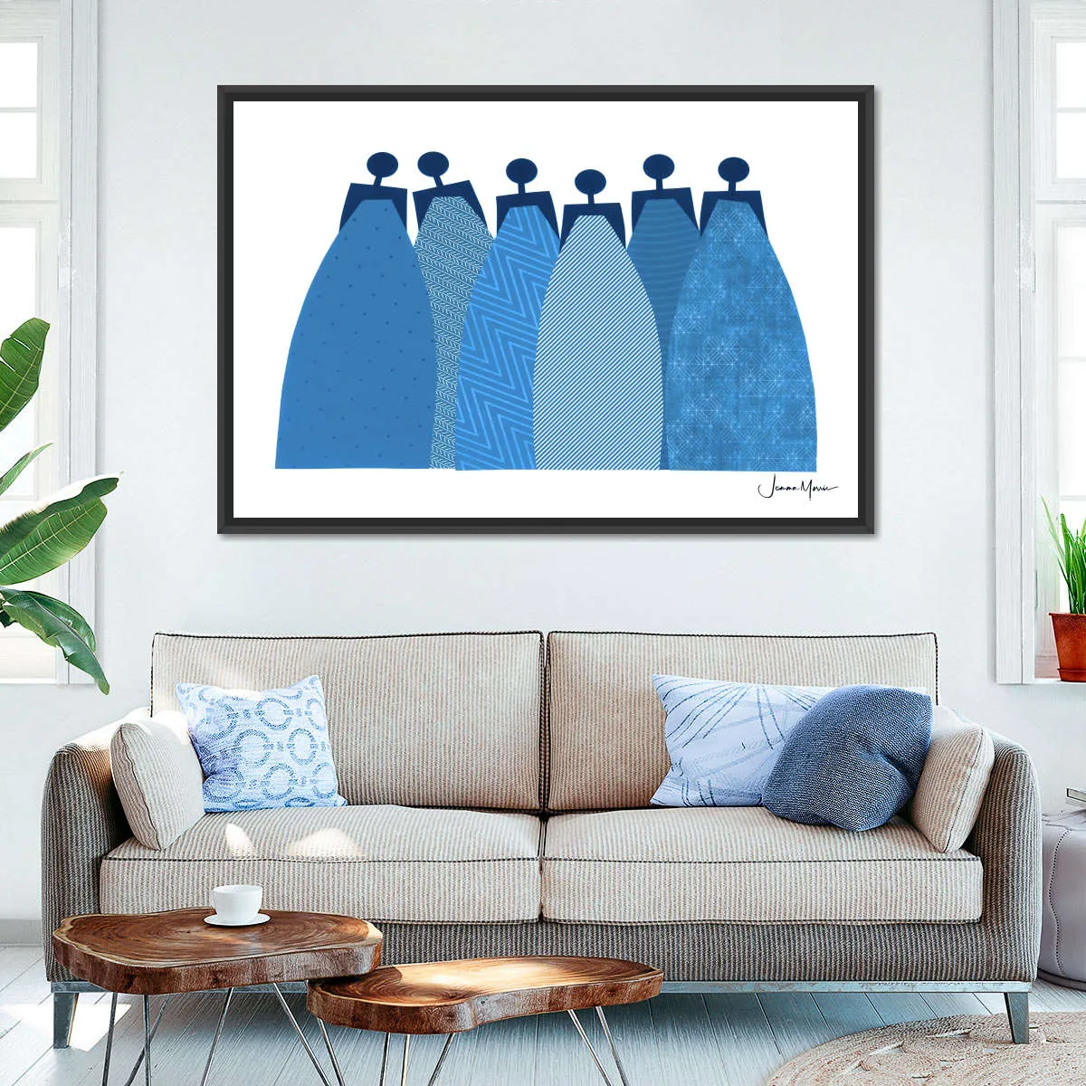 6 Blue Dresses Wall Art