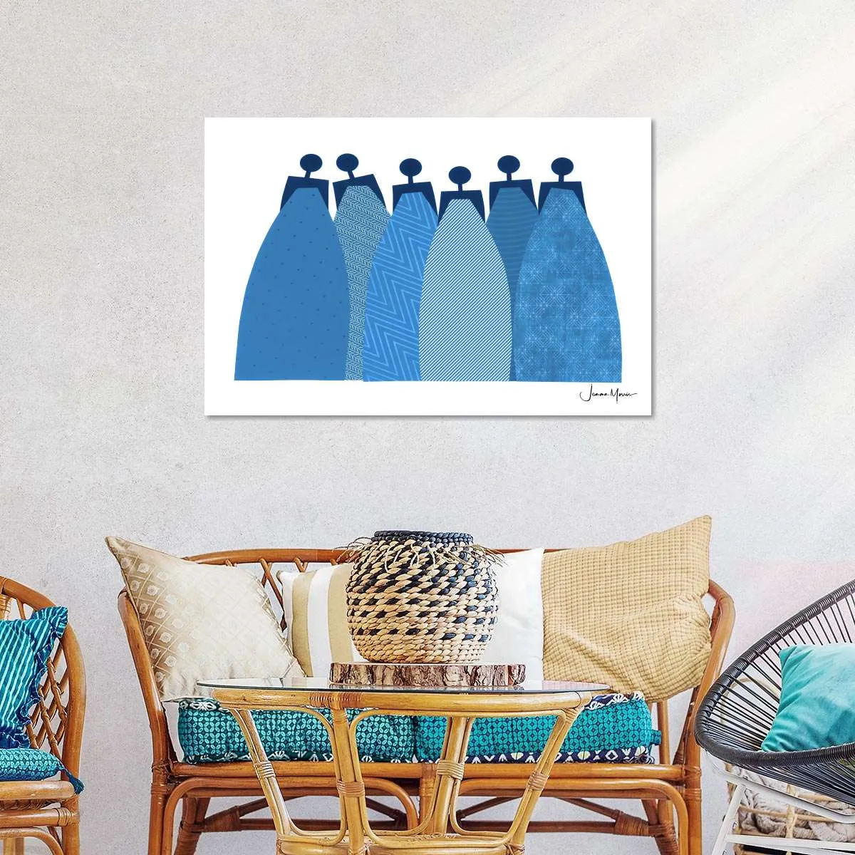 6 Blue Dresses Wall Art