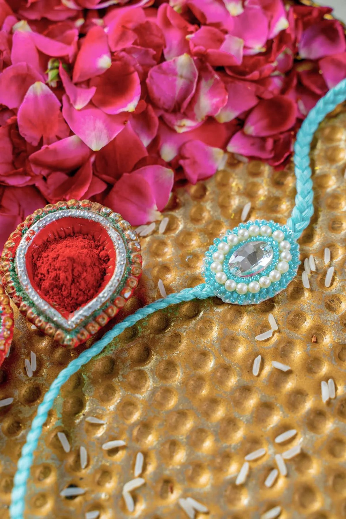 Azure Sky Embroidered Rakhi