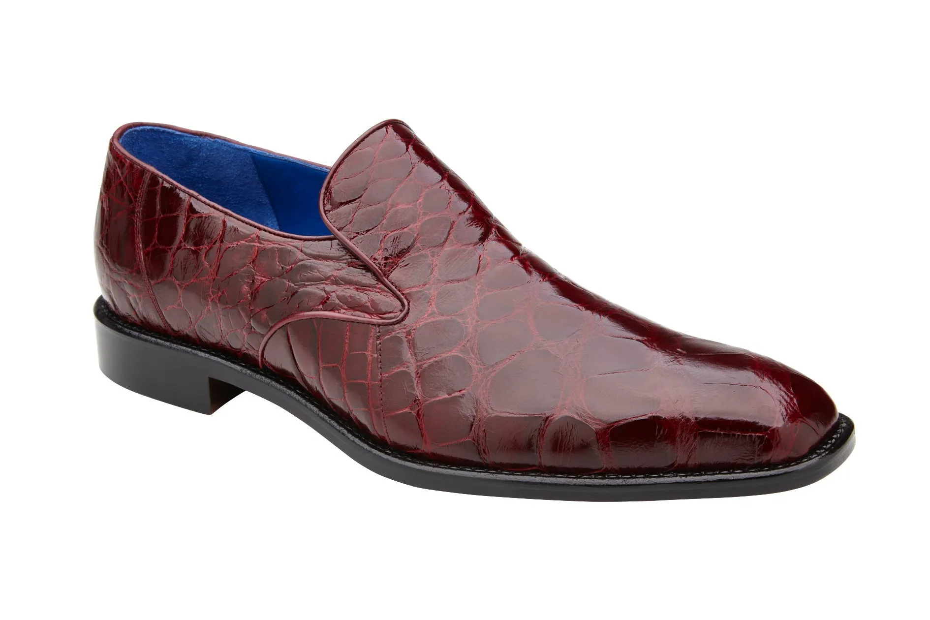 Belvedere - Genova, Genuine Alligator Slip-on Dress Shoe - Dark Burgundy - R53