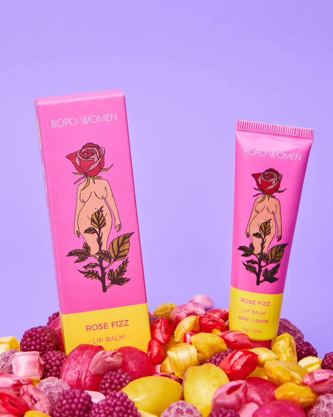 Bopo Women Rose Fizz Lip Balm