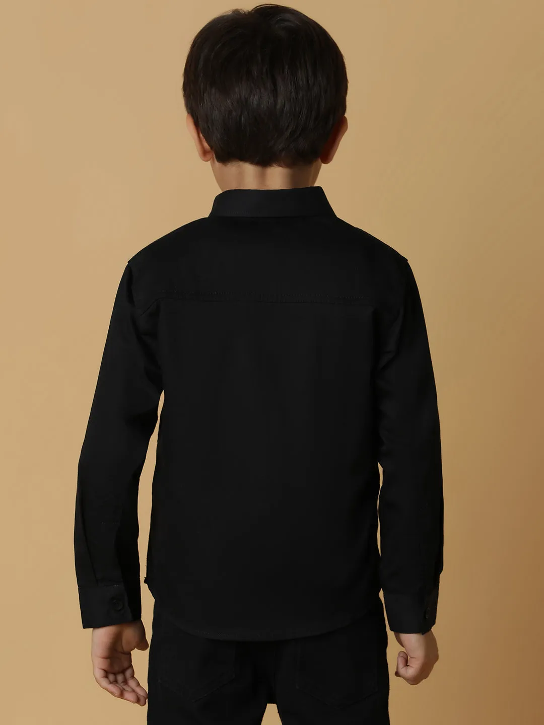 Boys Black Cotton Shirt