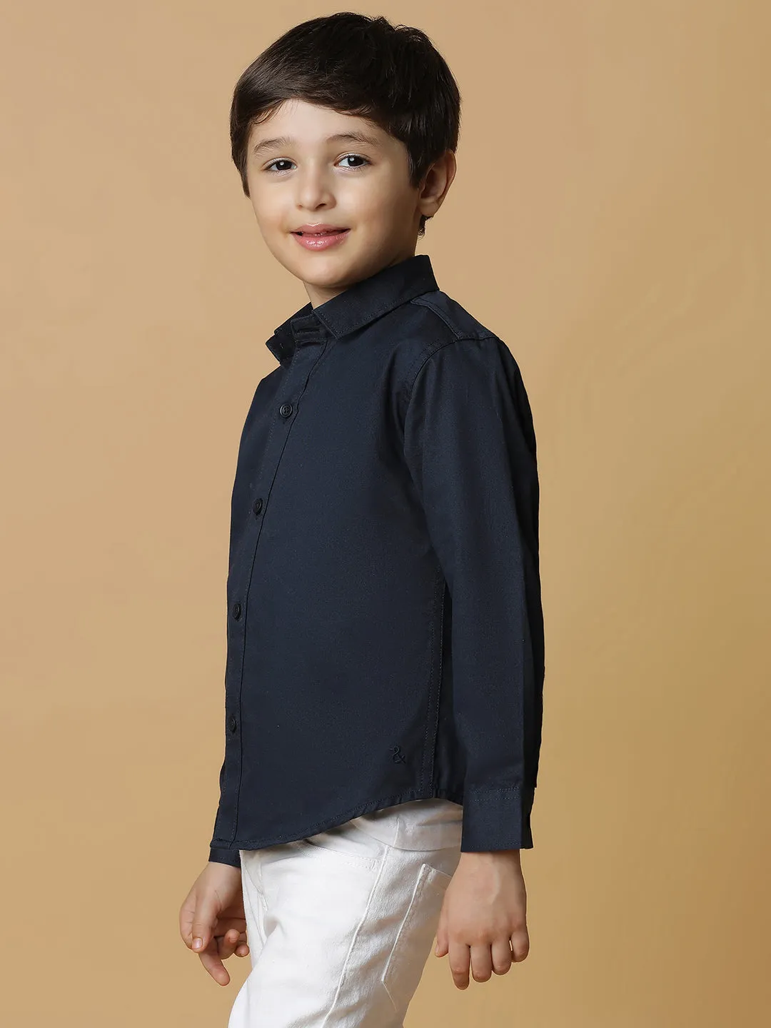 Boys Blue Cotton Shirt