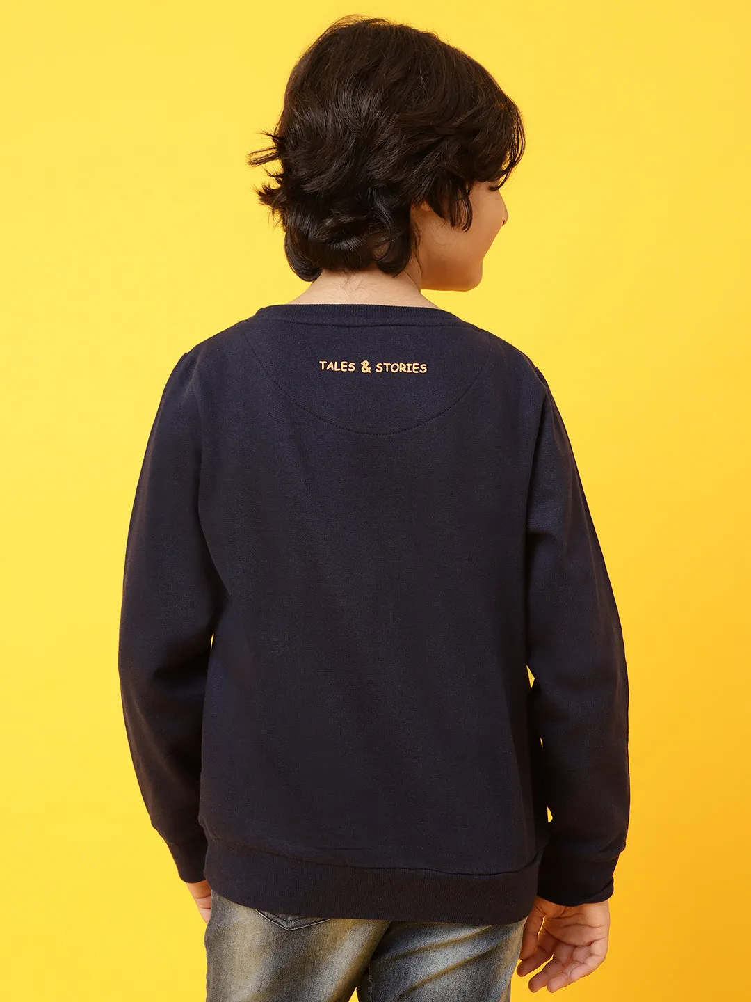 Boys Regular Fit navy Blue Casual Sweatshirt