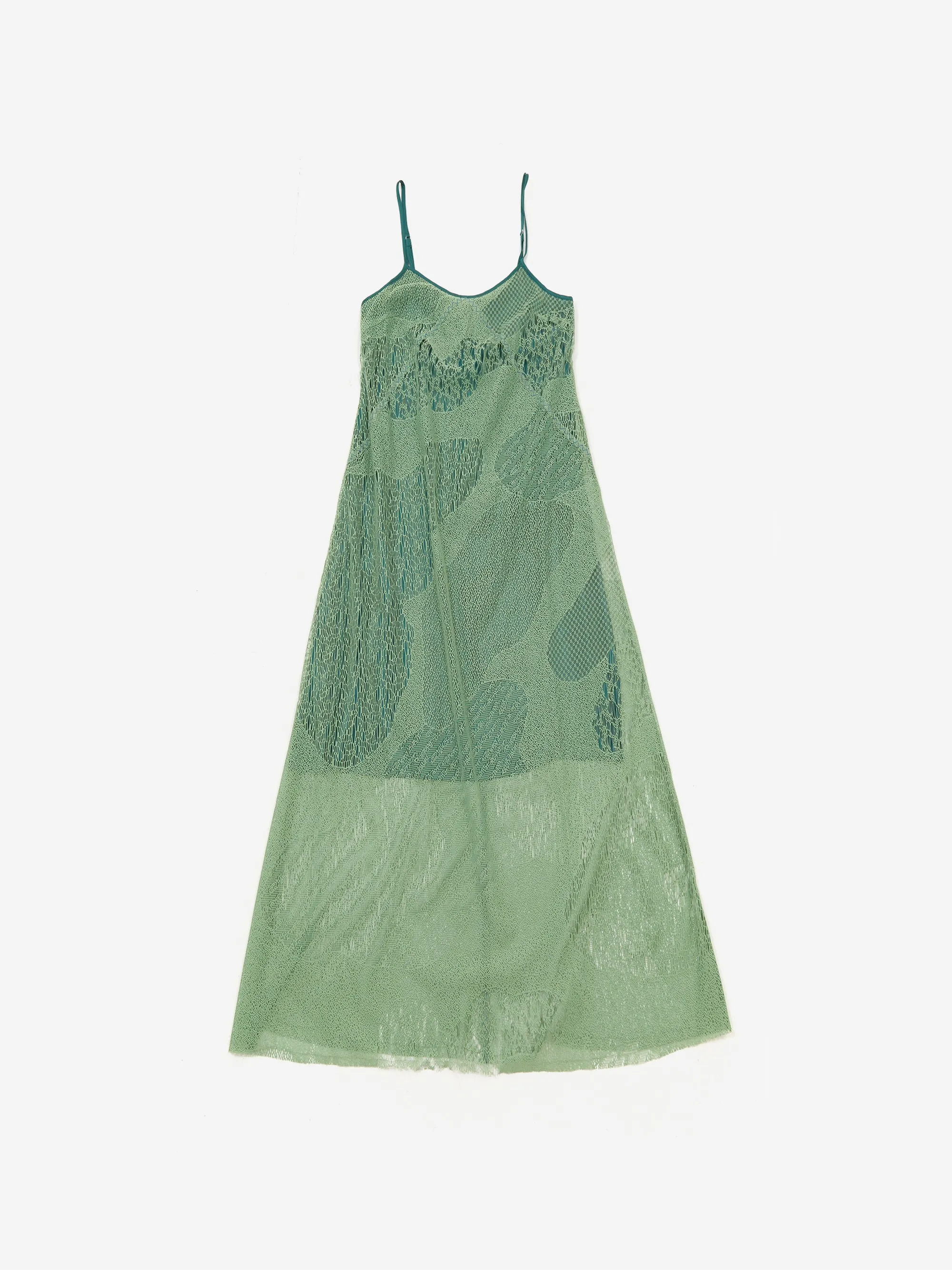 Brain Dead Engineered Cloud Mesh Slip Dress - Green