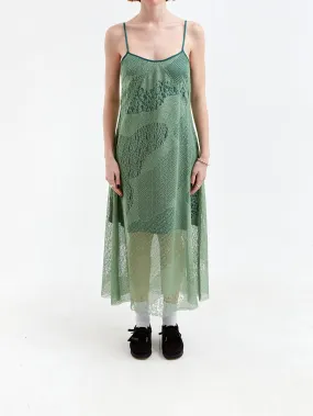 Brain Dead Engineered Cloud Mesh Slip Dress - Green