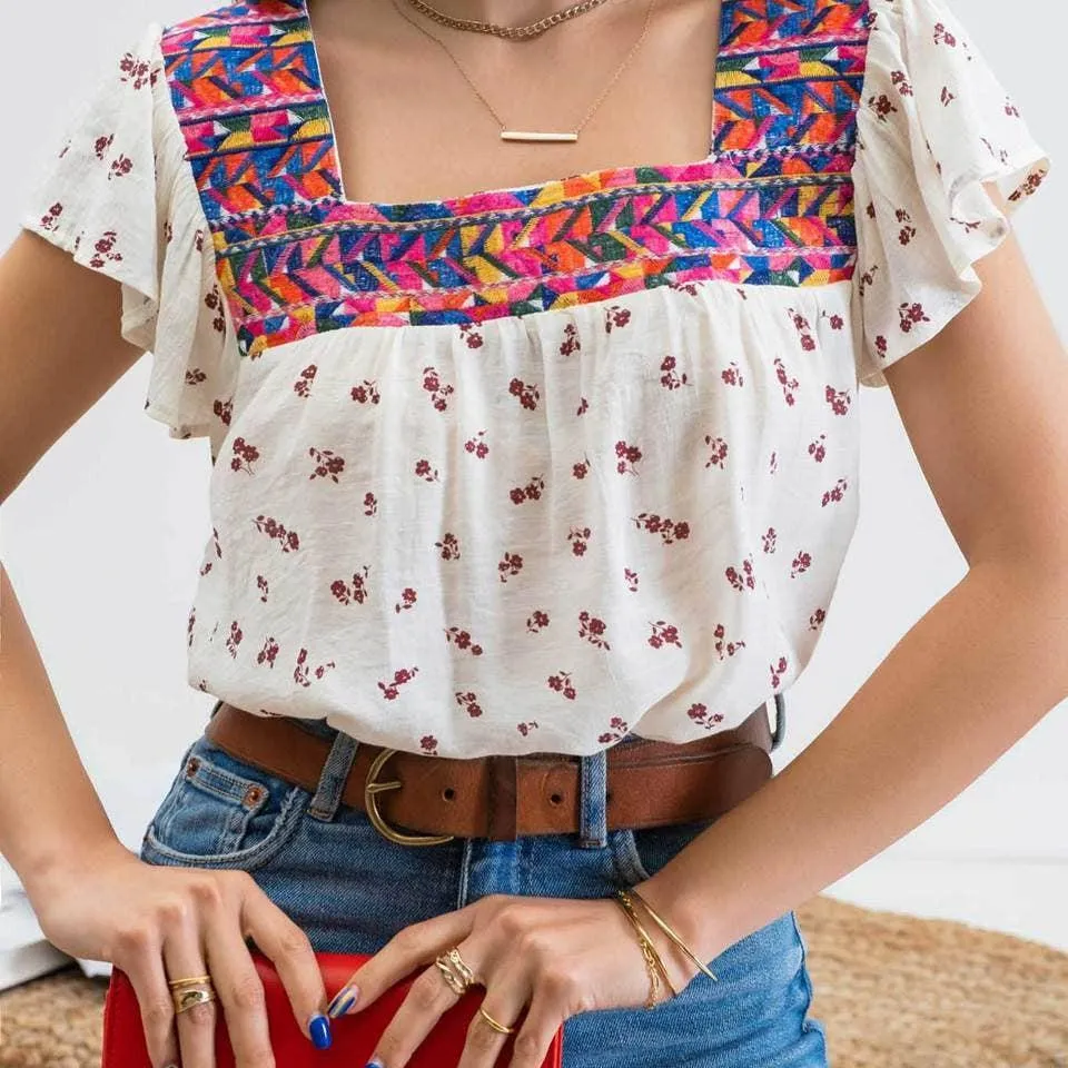 Brandy Embroidered Top