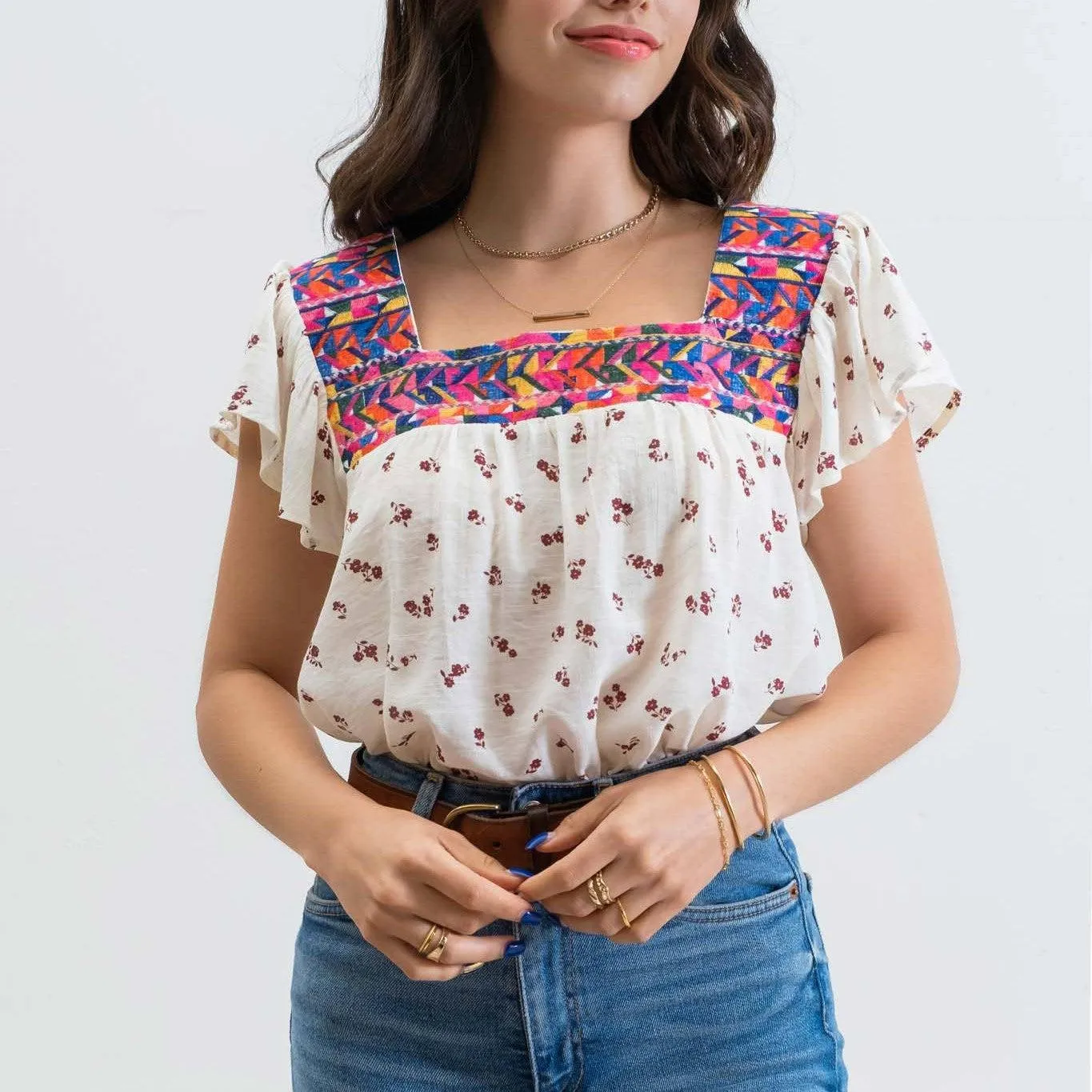 Brandy Embroidered Top