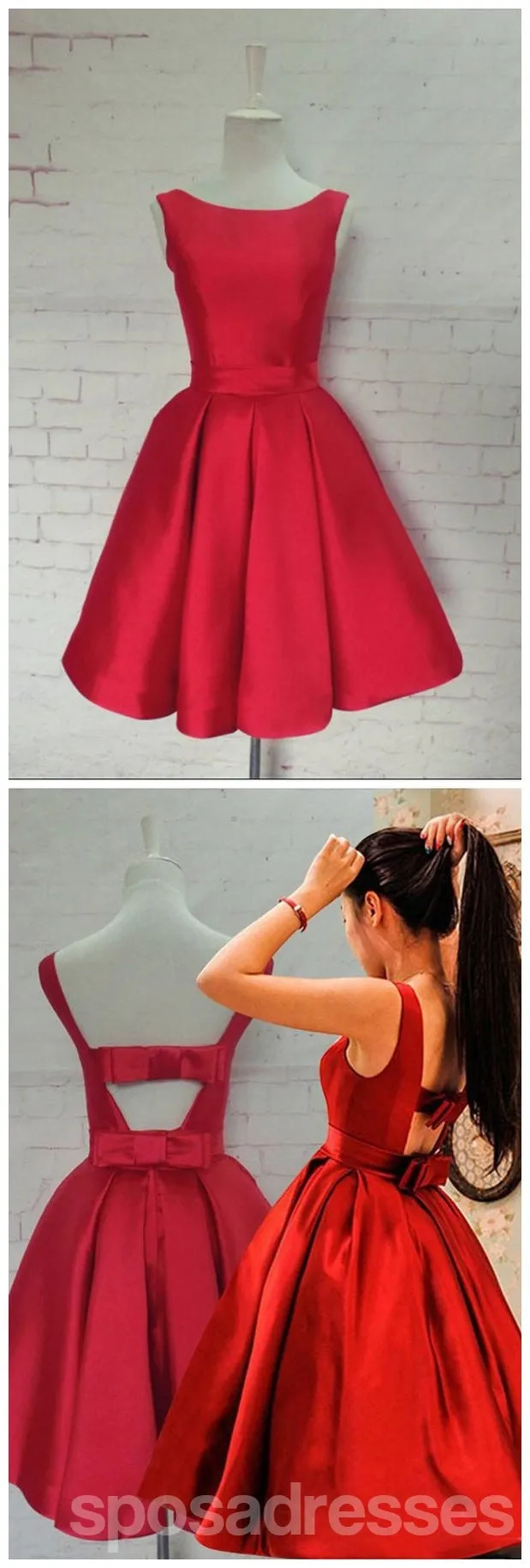 Bright Red Elegant Simple Cheap Short Homecoming Dresses 2018, CM550