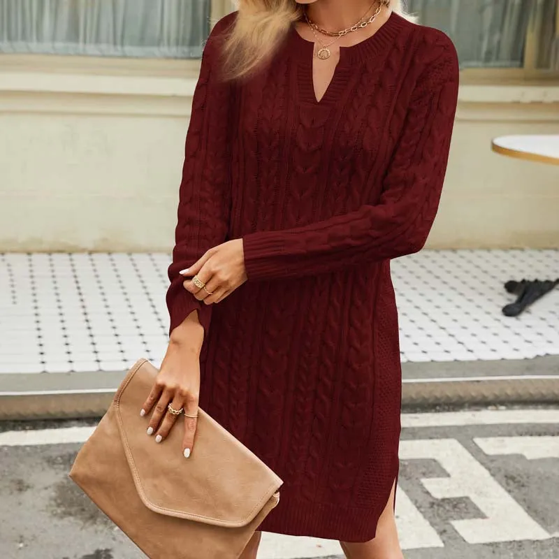 Casual Cable Knit Dress