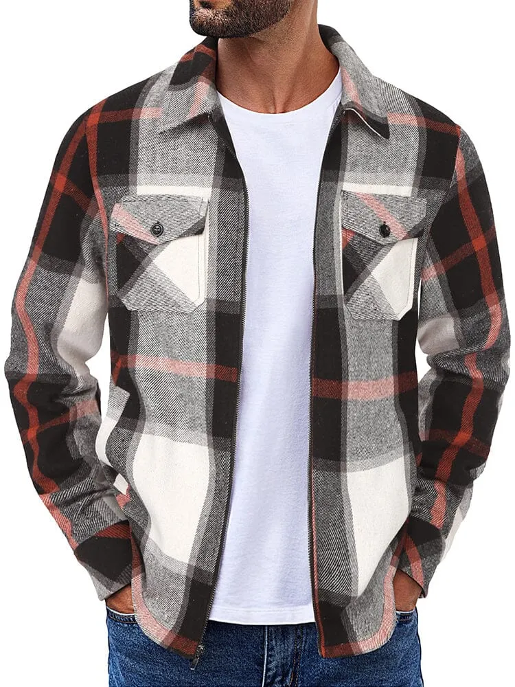 Casual Flannel Plaid Shirt Jacket (US Only)