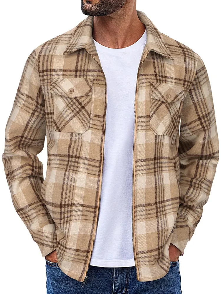 Casual Flannel Plaid Shirt Jacket (US Only)