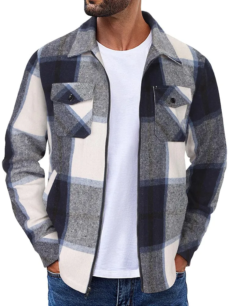 Casual Flannel Plaid Shirt Jacket (US Only)