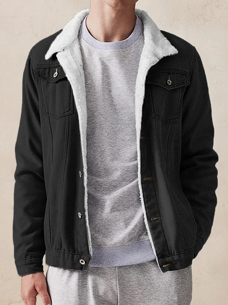 Casual Fleece Lined Denim Jacket