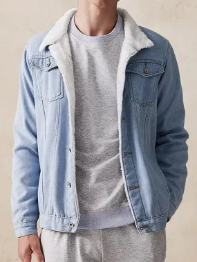 Casual Fleece Lined Denim Jacket