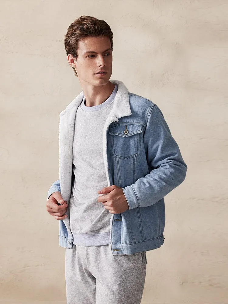 Casual Fleece Lined Denim Jacket