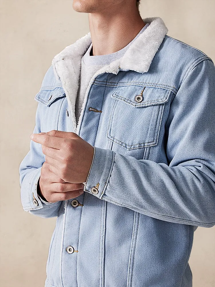 Casual Fleece Lined Denim Jacket