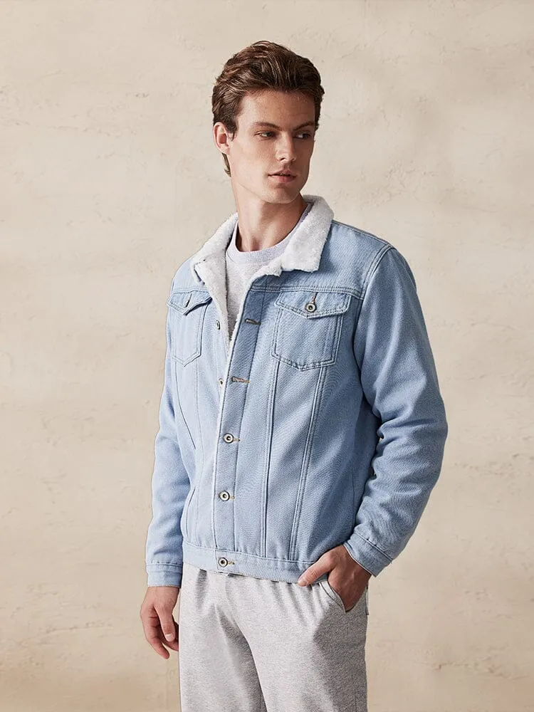 Casual Fleece Lined Denim Jacket