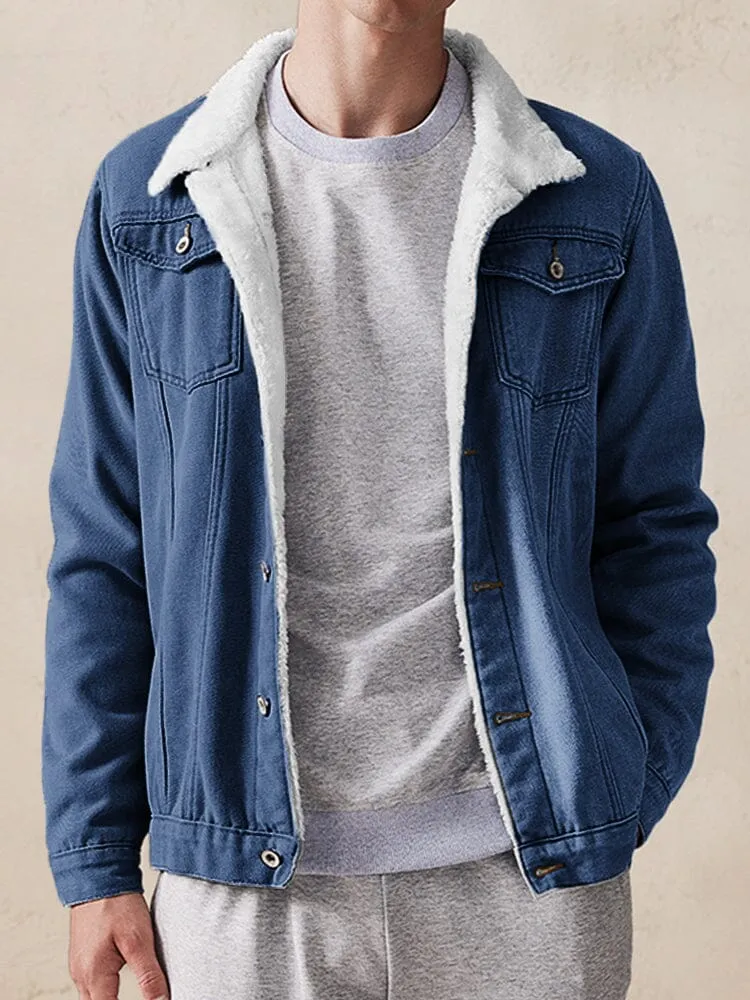 Casual Fleece Lined Denim Jacket