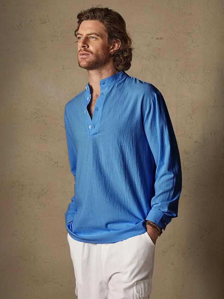 Casual Loose Fit Lightweight Cotton Linen Shirt