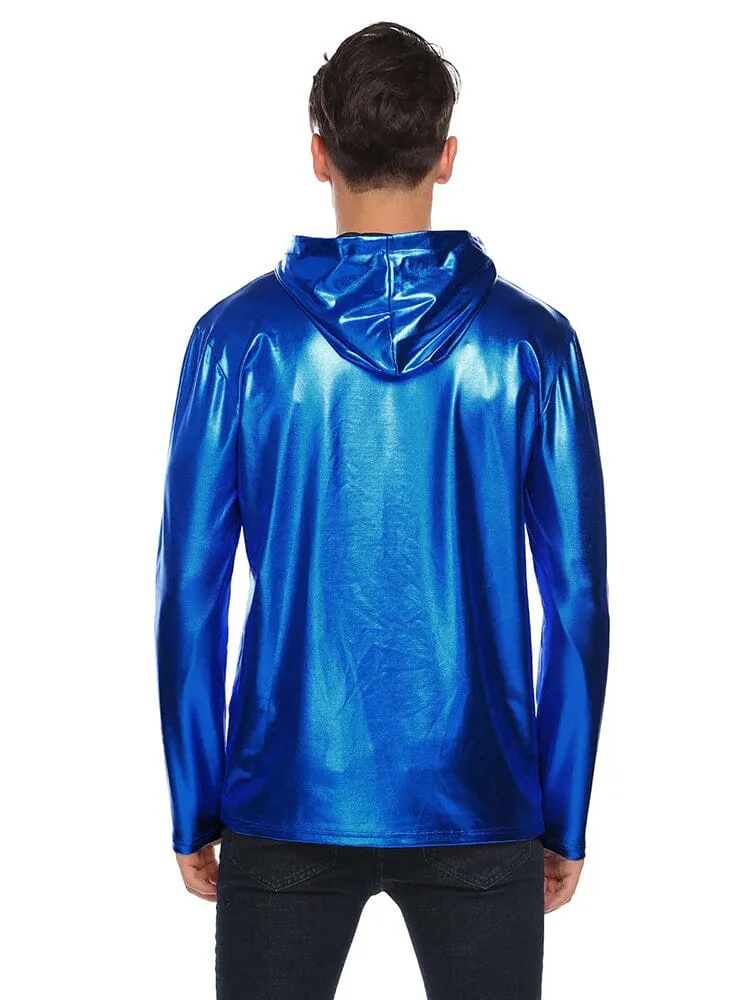 Casual Metallic Shiny Hoodie (US Only)