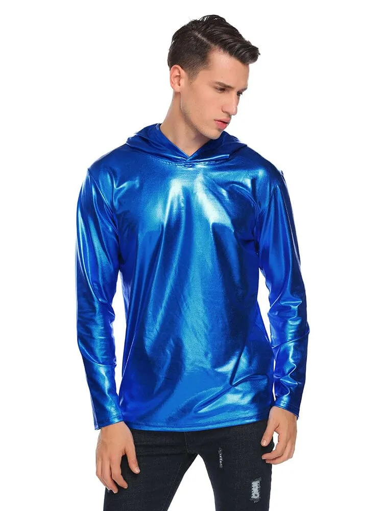 Casual Metallic Shiny Hoodie (US Only)