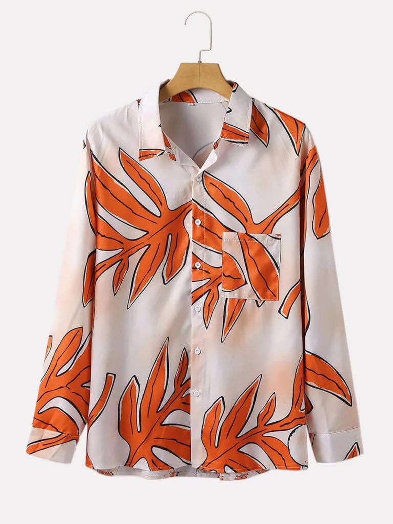 Casual Printed Long Sleeves Beach Shirt