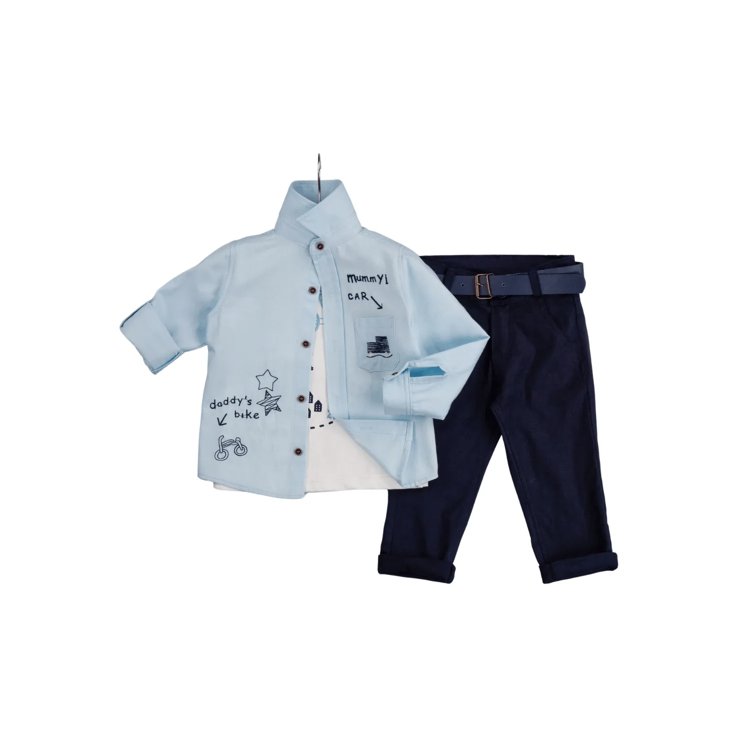 Boys Casual Choo Choo Train Themed Outfit Set