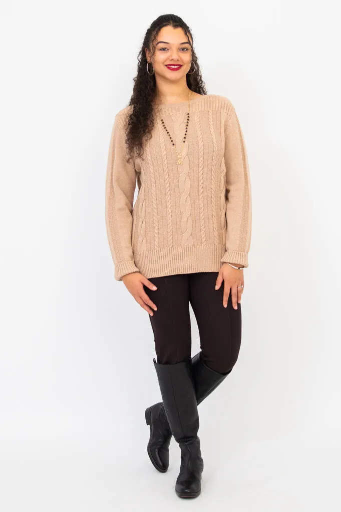 Cora Sweater, Latte, Cotton